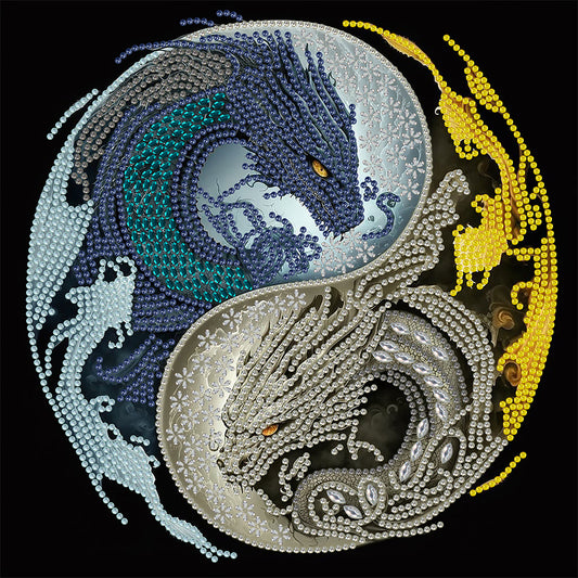 Tai Chi Yin Yang Dragon - Special Shaped Drill Diamond Painting 30*30CM