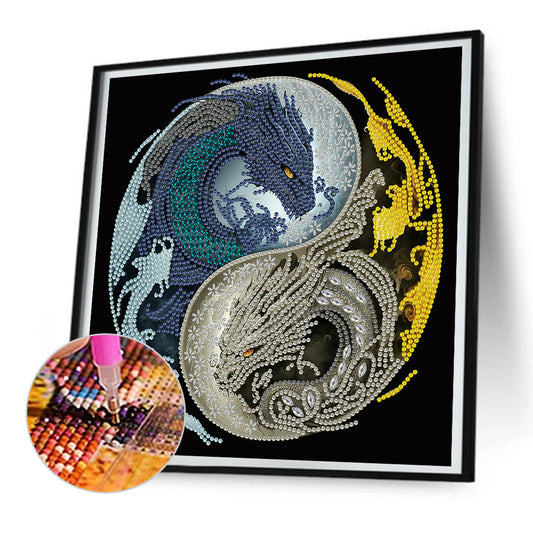 Tai Chi Yin Yang Dragon - Special Shaped Drill Diamond Painting 30*30CM