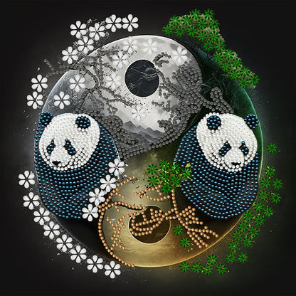 Tai Chi Yin Yang Panda - Special Shaped Drill Diamond Painting 30*30CM