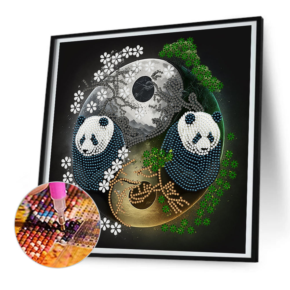 Tai Chi Yin Yang Panda - Special Shaped Drill Diamond Painting 30*30CM