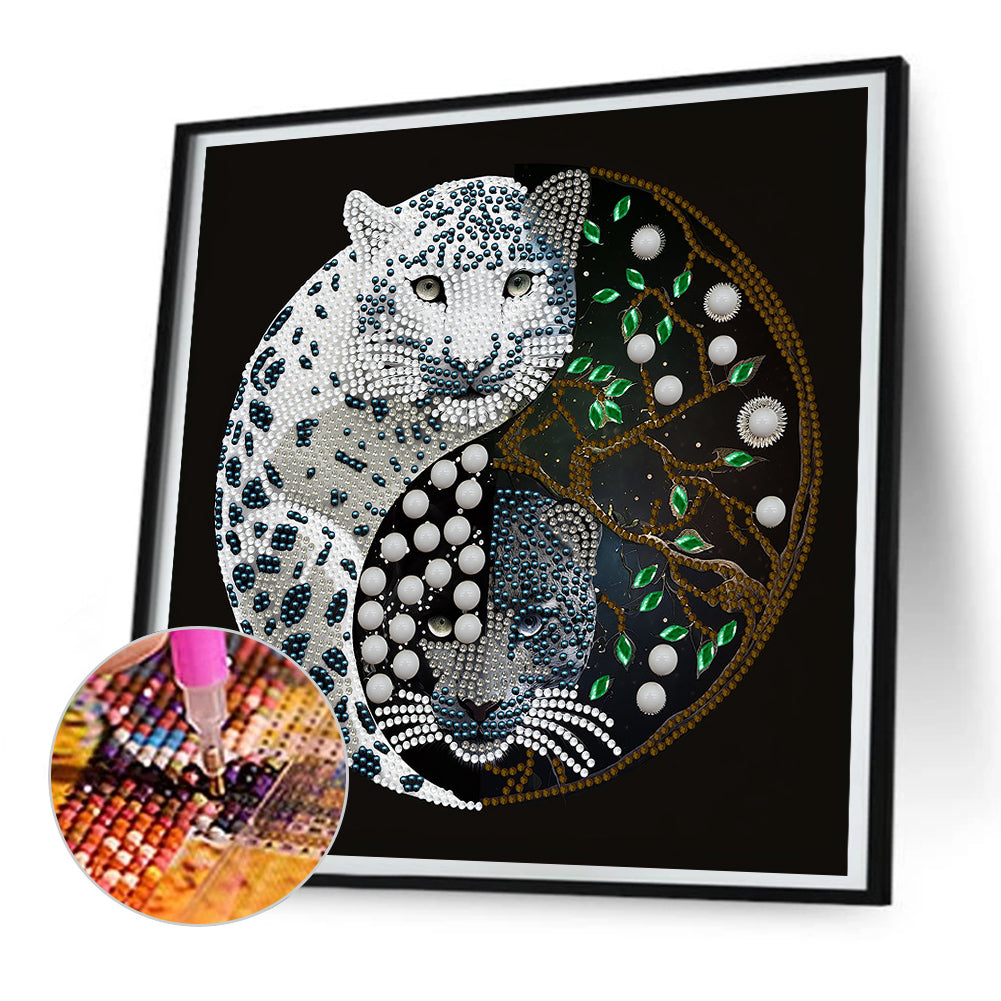 Tai Chi Yin Yang Leopard - Special Shaped Drill Diamond Painting 30*30CM