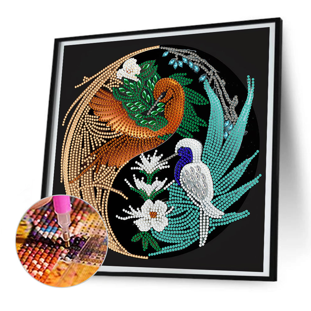 Tai Chi Yin Yang Bird - Special Shaped Drill Diamond Painting 30*30CM