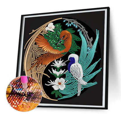 Tai Chi Yin Yang Bird - Special Shaped Drill Diamond Painting 30*30CM