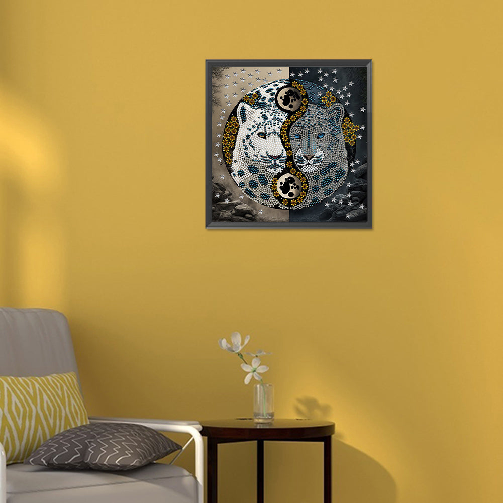 Tai Chi Yin Yang Leopard - Special Shaped Drill Diamond Painting 30*30CM