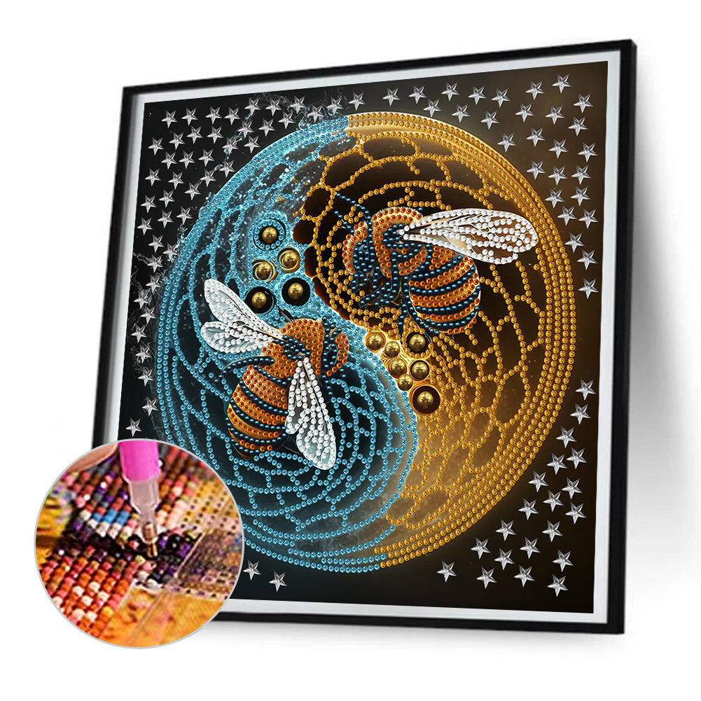 Tai Chi Yin Yang Bee - Special Shaped Drill Diamond Painting 30*30CM