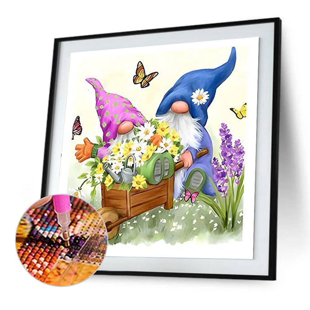 Flower And Dwarf - Full Round Drill Diamond Painting 30*30CM