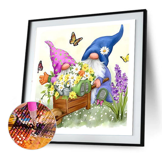 Flower And Dwarf - Full Round Drill Diamond Painting 30*30CM