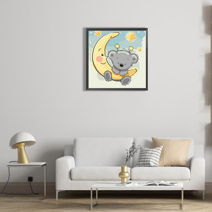 Bear On The Moon - Full Round Drill Diamond Painting 30*30CM