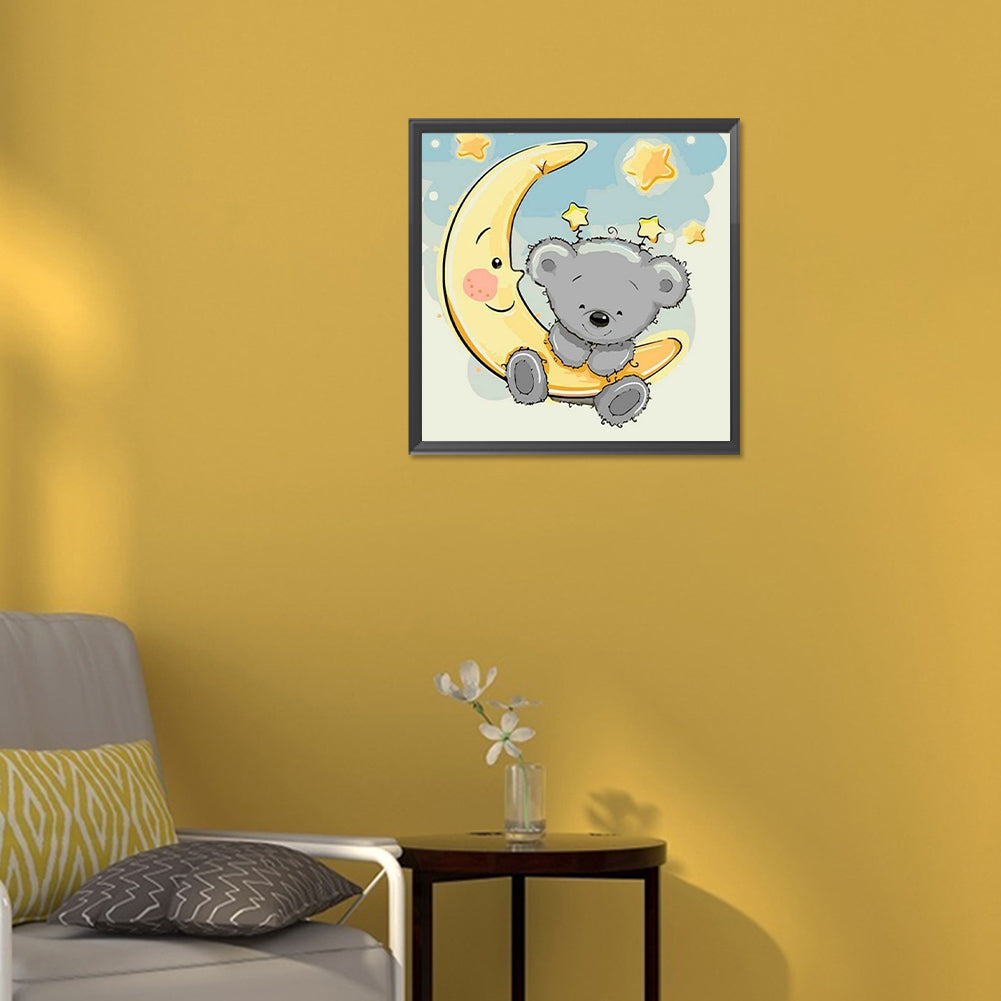 Bear On The Moon - Full Round Drill Diamond Painting 30*30CM