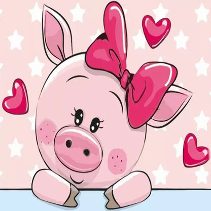 Cute Pig - Full Round Drill Diamond Painting 30*30CM