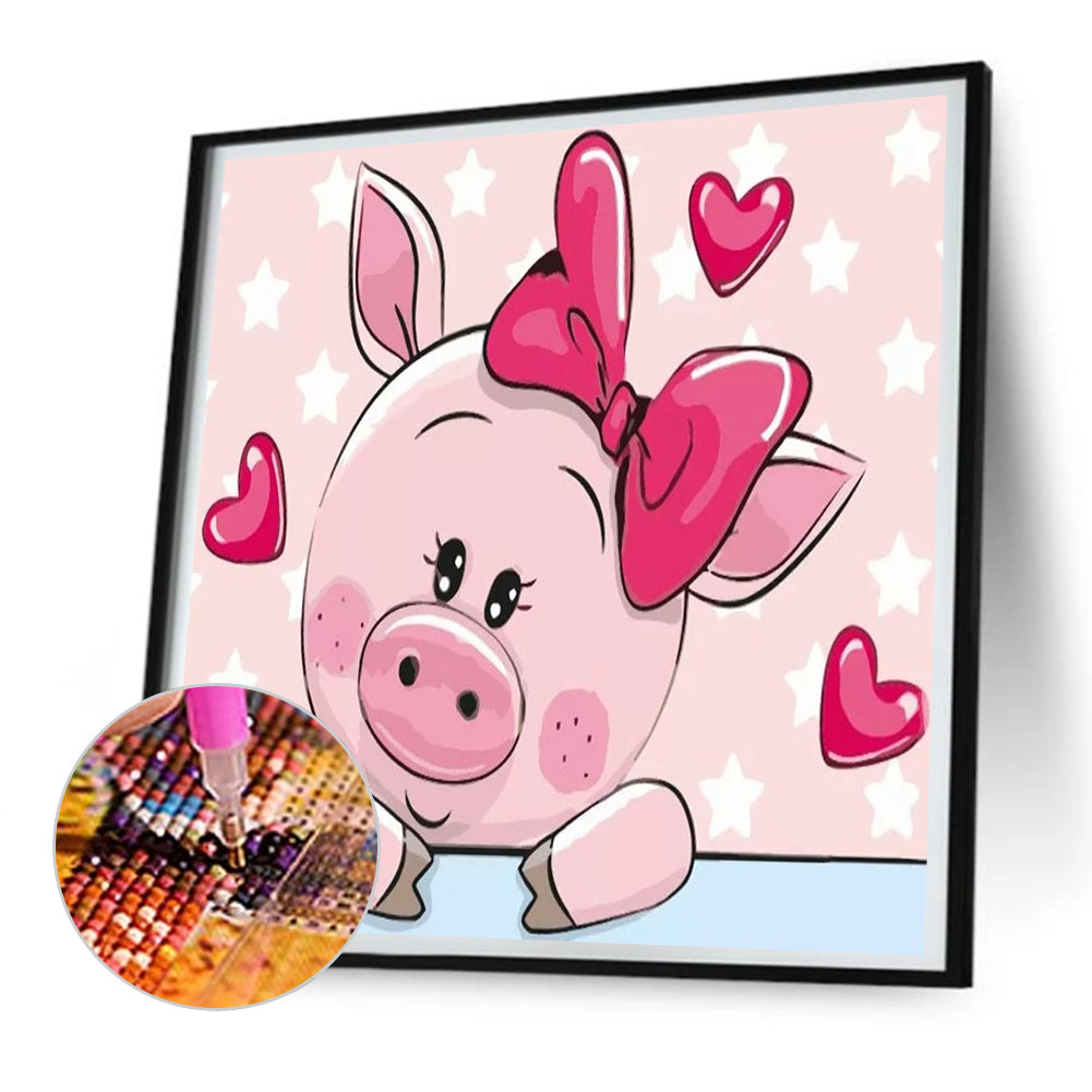 Cute Pig - Full Round Drill Diamond Painting 30*30CM