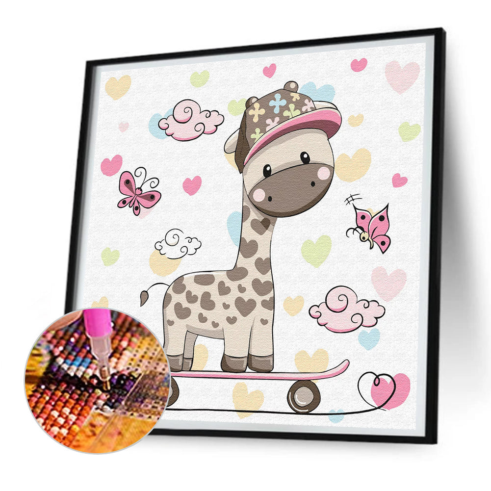 Giraffe Outside - Full Round Drill Diamond Painting 30*30CM