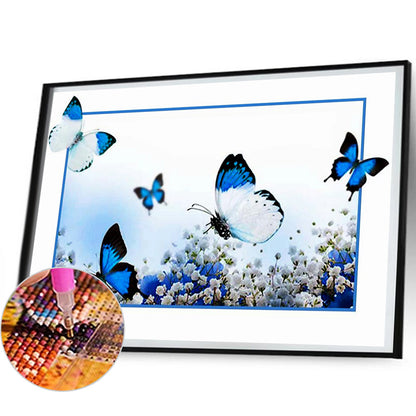 Butterfly In Sea Of Flowers - Full Round Drill Diamond Painting 50*40CM