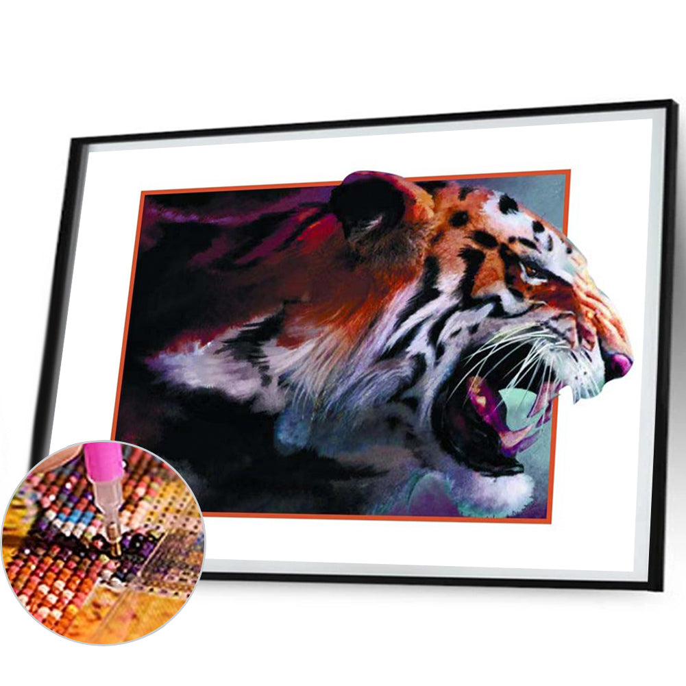 Roaring Tiger - Full Round Drill Diamond Painting 50*40CM