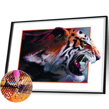 Roaring Tiger - Full Round Drill Diamond Painting 50*40CM