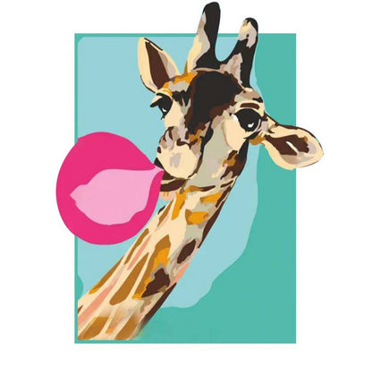 Giraffe Blowing Bubbles - Full Round Drill Diamond Painting 40*50CM