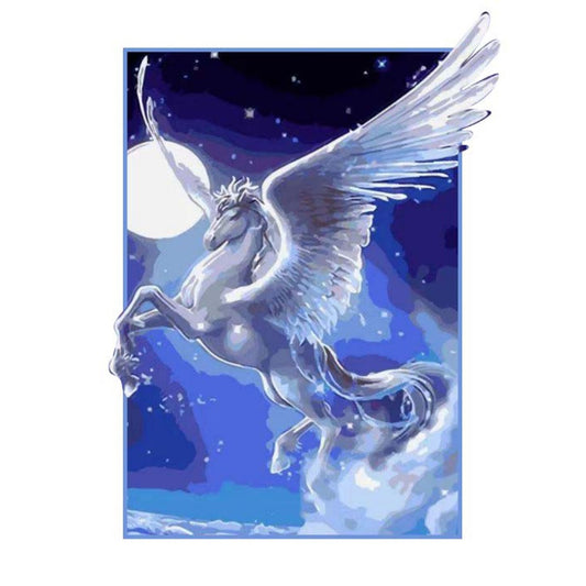 Pegasus Flying Under The Night Sky - Full Round Drill Diamond Painting 40*50CM