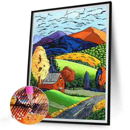 House In The Mountains - Full Round Drill Diamond Painting 40*50CM