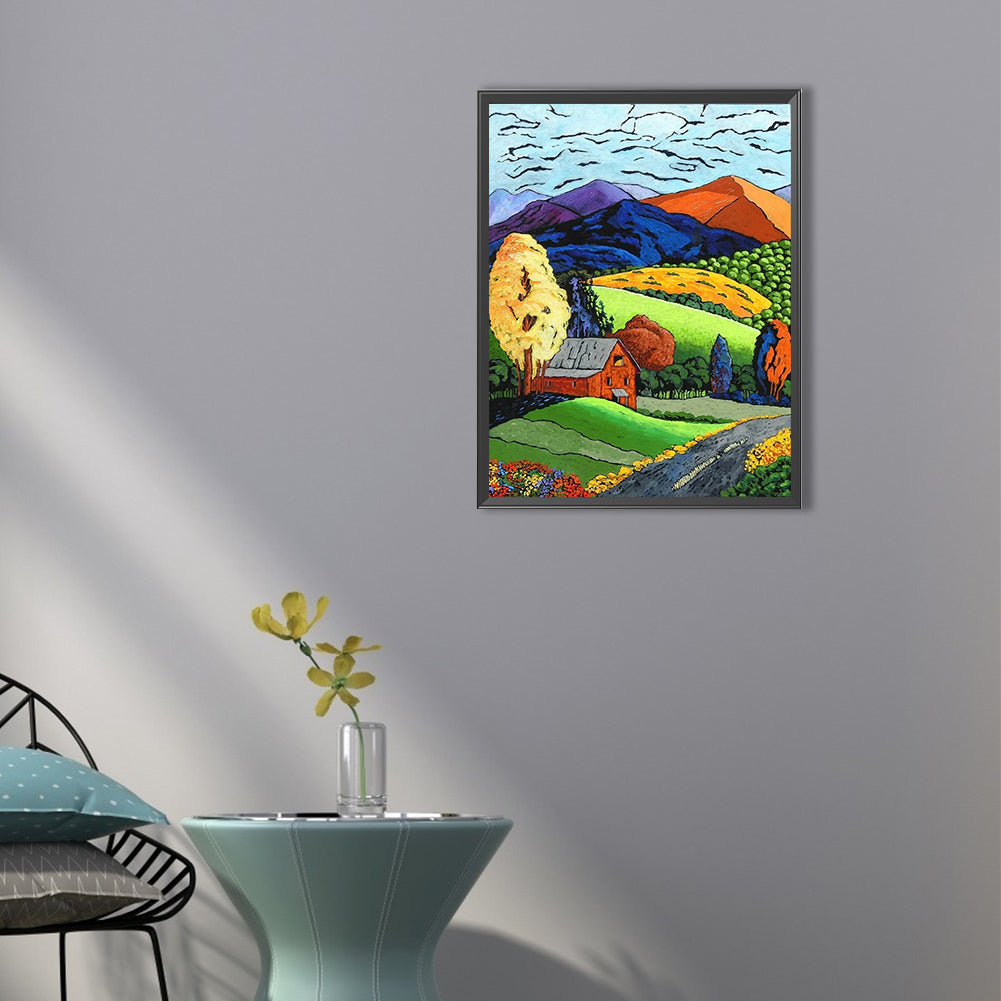 House In The Mountains - Full Round Drill Diamond Painting 40*50CM