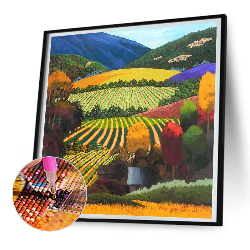 Rural Landscape - Full Round Drill Diamond Painting 30*30CM