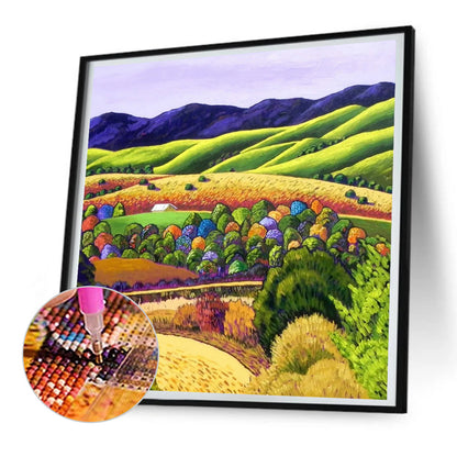 Idyllic Mountain View - Full Round Drill Diamond Painting 30*30CM