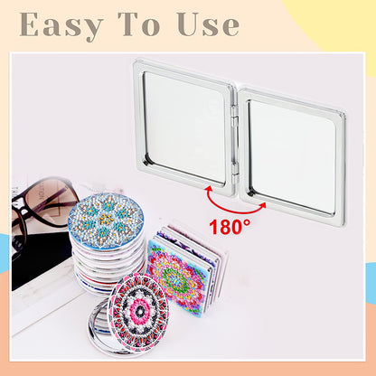DIY Diamond Painting Makeup Mirror Portable Diamond Art Mosaic Makeup Mirror