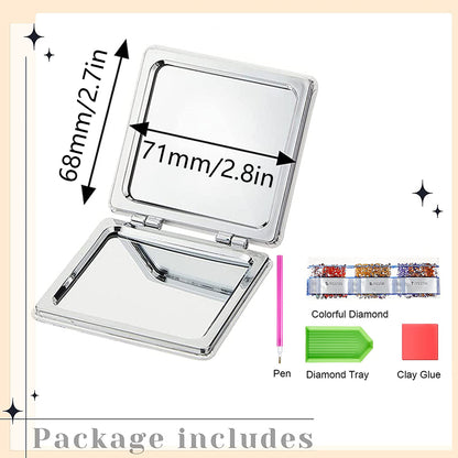 DIY Diamond Painting Makeup Mirror Portable Diamond Art Mosaic Makeup Mirror