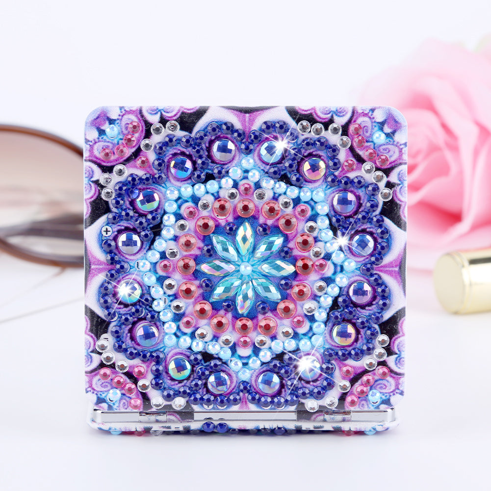 DIY Diamond Painting Makeup Mirror Portable Diamond Art Mosaic Makeup Mirror