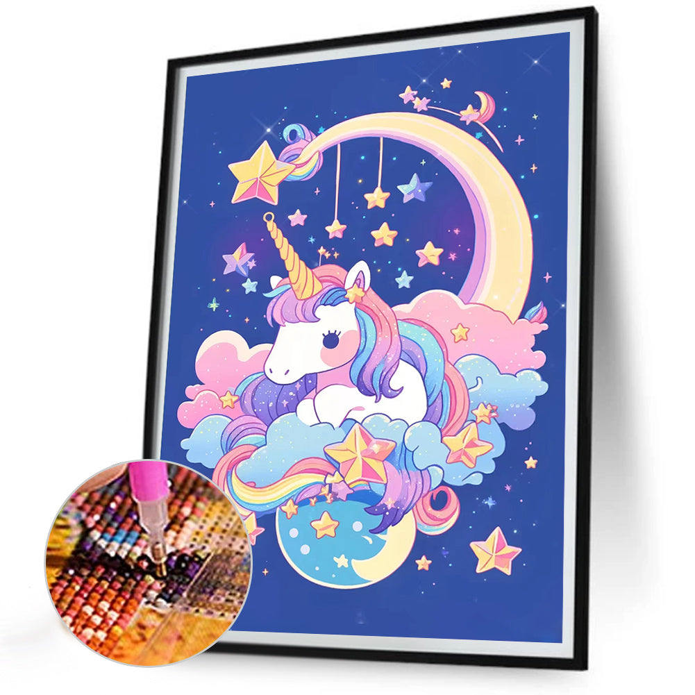 Unicorn Floating In The Air - Full Round Drill Diamond Painting 30*40CM