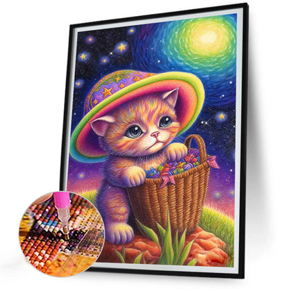 Cat In The Magic Village - Full Round Drill Diamond Painting 30*40CM