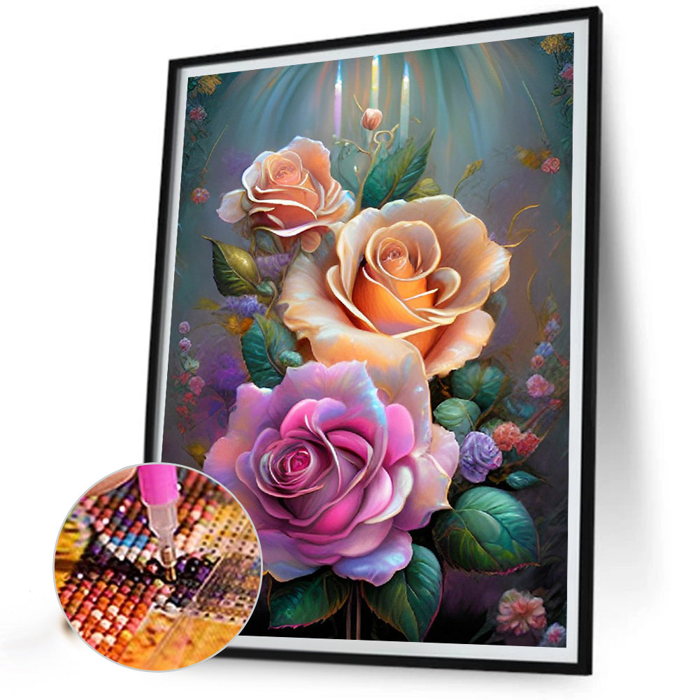 Bouquet Of Roses - Full Round Drill Diamond Painting 30*40CM