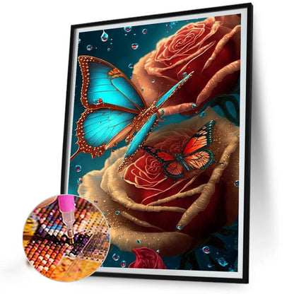 Butterfly Rose - Full Round Drill Diamond Painting 30*40CM