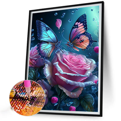 Butterfly Rose - Full Round Drill Diamond Painting 30*40CM