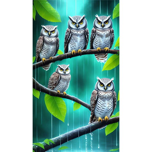 Owl - Full Round Drill Diamond Painting 40*70CM