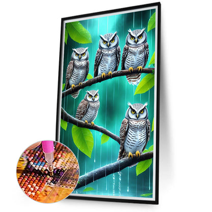 Owl - Full Round Drill Diamond Painting 40*70CM