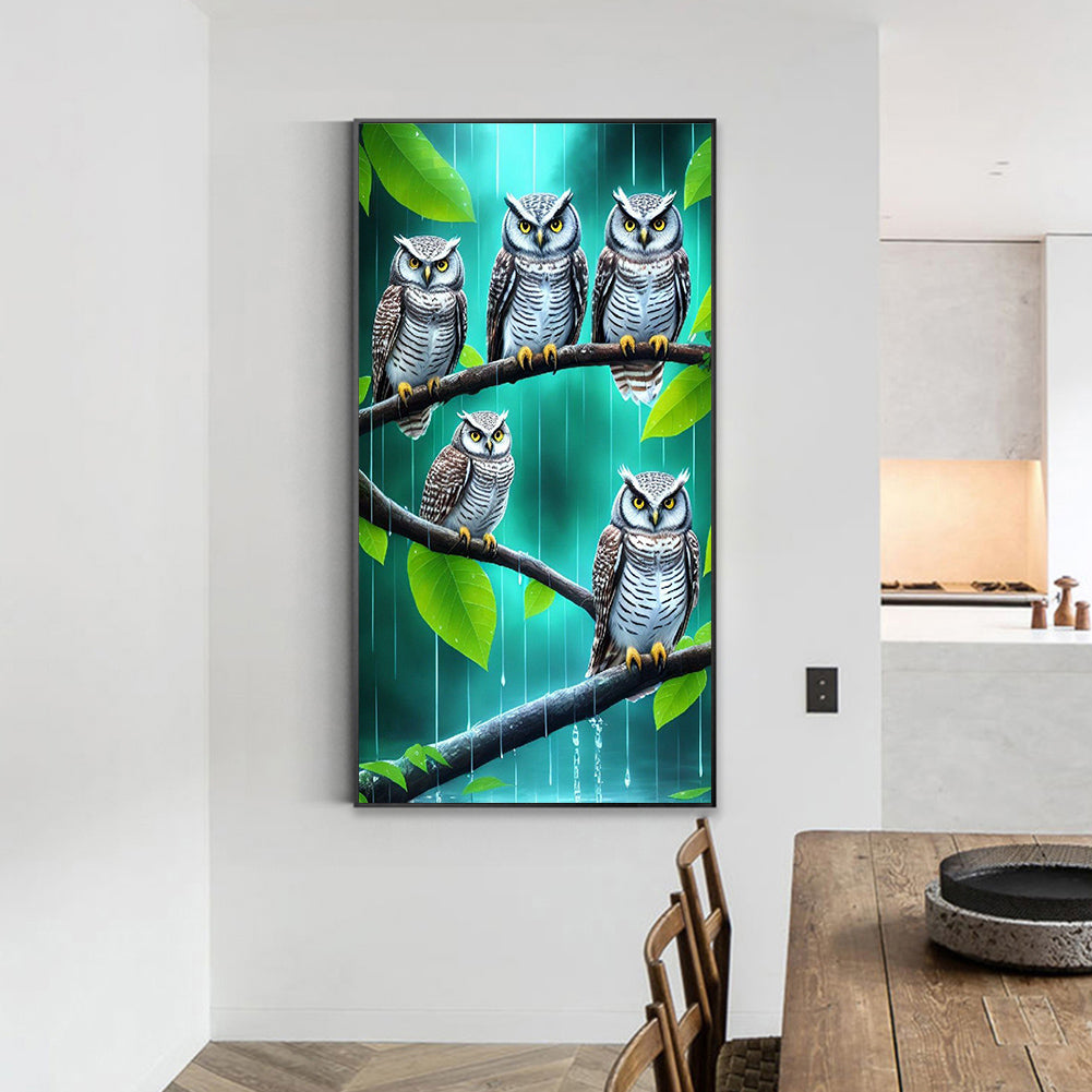 Owl - Full Round Drill Diamond Painting 40*70CM