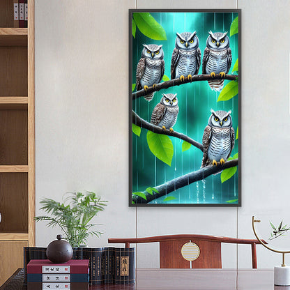 Owl - Full Round Drill Diamond Painting 40*70CM