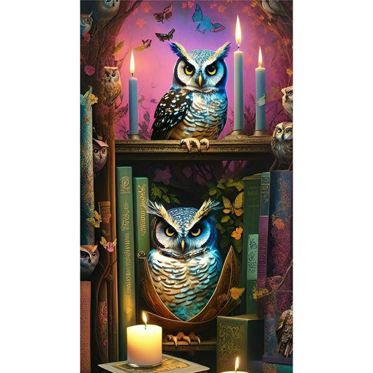 Owl - Full Round Drill Diamond Painting 40*70CM