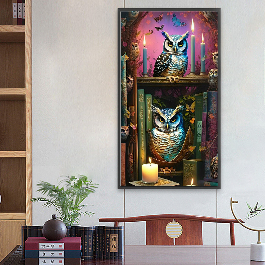 Owl - Full Round Drill Diamond Painting 40*70CM