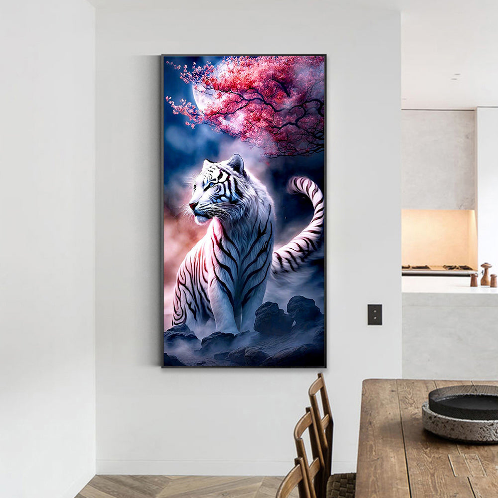 White Tiger - Full Round Drill Diamond Painting 40*70CM