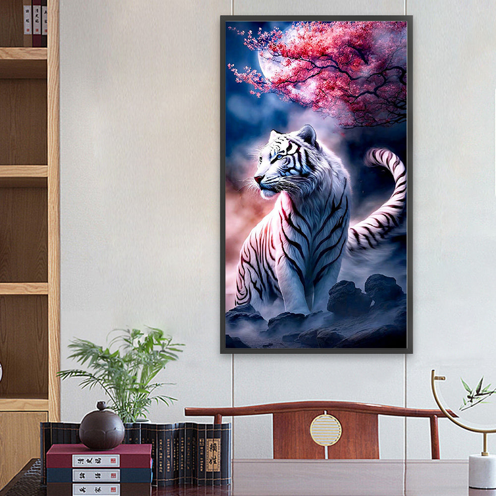 White Tiger - Full Round Drill Diamond Painting 40*70CM