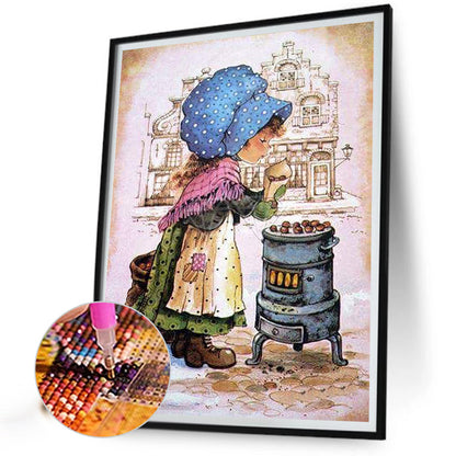 Girl - Full Round Drill Diamond Painting 30*40CM