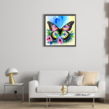 Butterfly In The Garden - Full Round Drill Diamond Painting 30*30CM