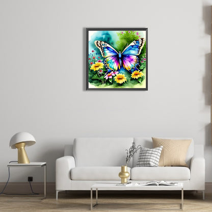 Butterfly In The Garden - Full Round Drill Diamond Painting 30*30CM