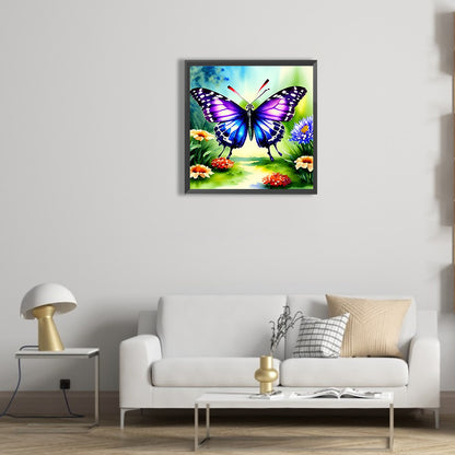 Butterfly In The Garden - Full Round Drill Diamond Painting 30*30CM