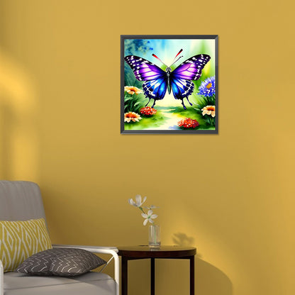 Butterfly In The Garden - Full Round Drill Diamond Painting 30*30CM