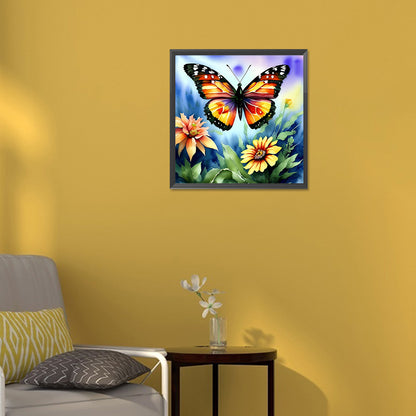 Butterfly In The Garden - Full Round Drill Diamond Painting 30*30CM