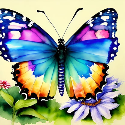 Butterfly In The Garden - Full Round Drill Diamond Painting 30*30CM