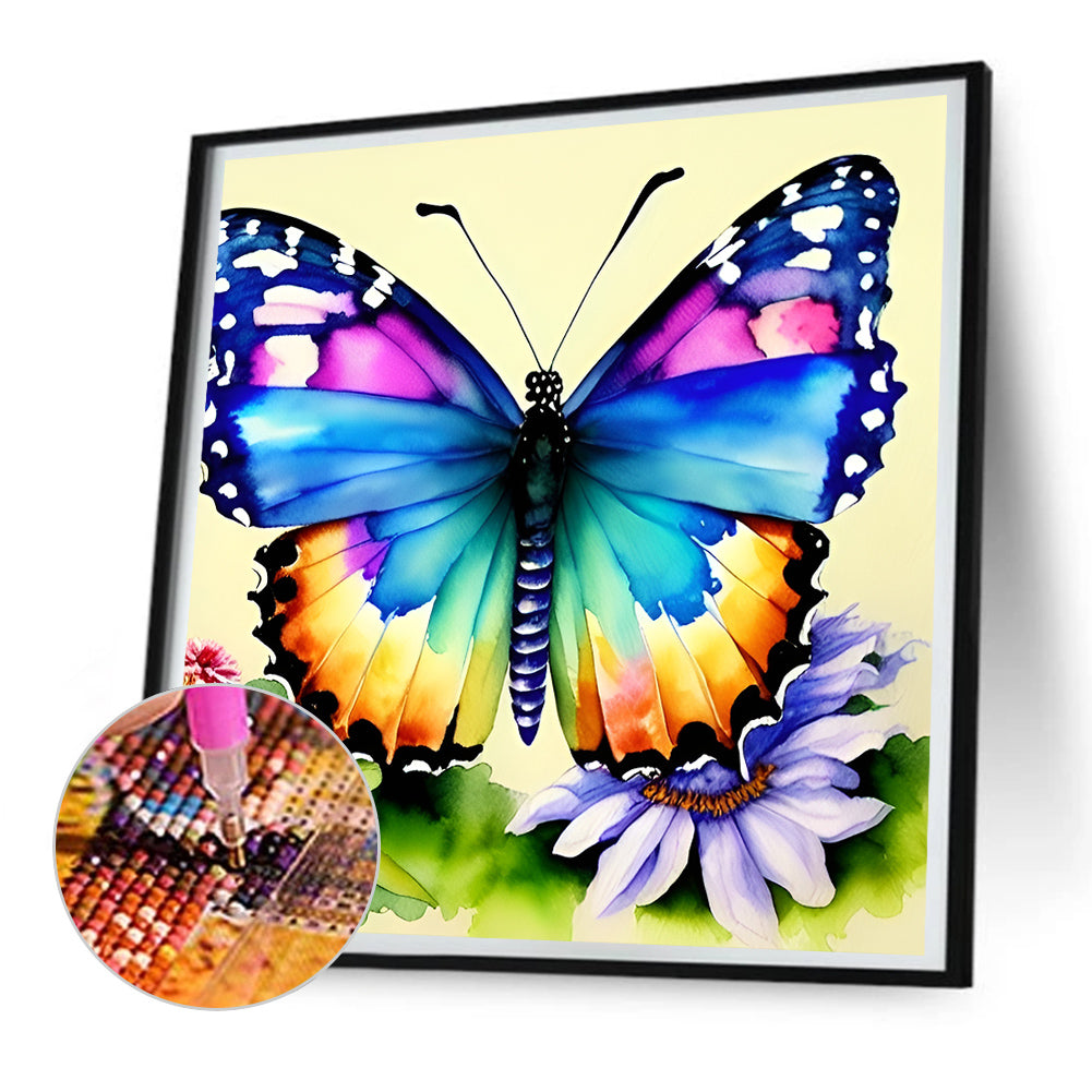 Butterfly In The Garden - Full Round Drill Diamond Painting 30*30CM