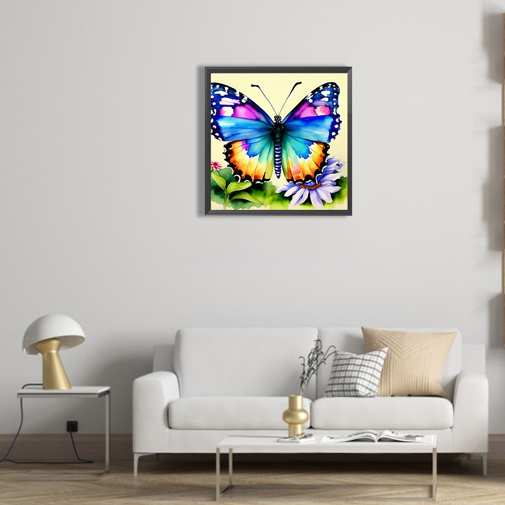 Butterfly In The Garden - Full Round Drill Diamond Painting 30*30CM